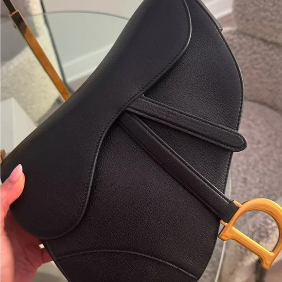 Dior Black Saddle Bag with Gold Hardware - Picture 4 of 9